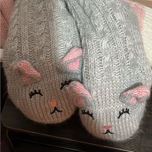 Jane and Bleecker Cozy Pink and Gray Knit Socks (2 Pairs)